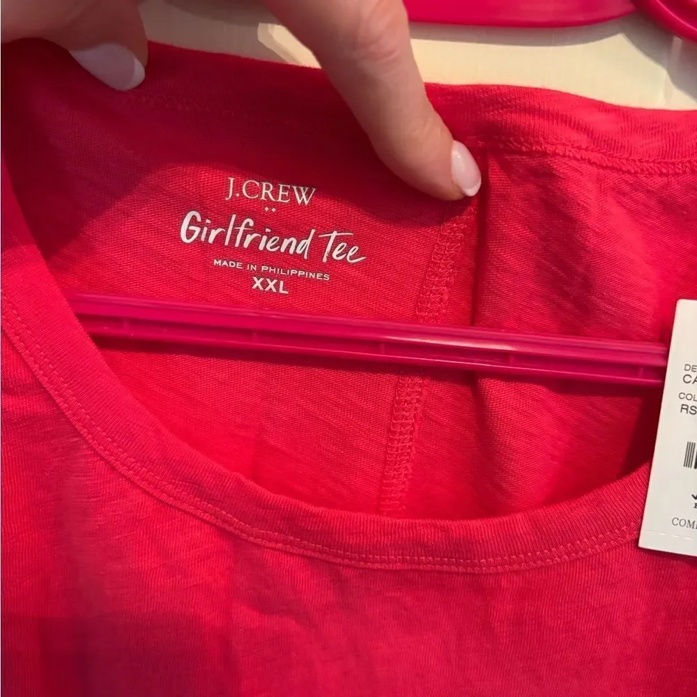 J. Crew Pink Girlfriend Short Sleeve T-Shirt